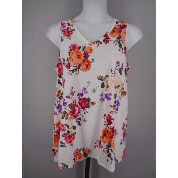 LuLaRoe Tops - LuLaRoe Kristina Floral Tank Top Large Flared Oversize Flowy High Low New